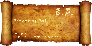 Bereczky Pál névjegykártya