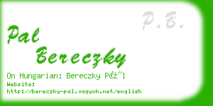 pal bereczky business card